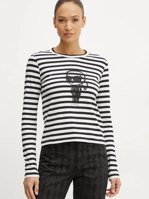 Karl Lagerfeld longsleeve bawełniany kolor czarny A1W17137