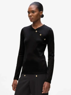 Karl Lagerfeld longsleeve bawełniany kolor czarny A4W17043