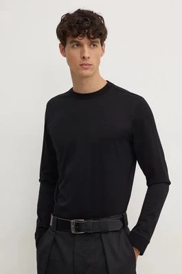 Karl Lagerfeld longsleeve bawełniany kolor czarny z aplikacją 544200.755002