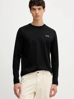 Karl Lagerfeld longsleeve bawełniany kolor czarny z nadrukiem 554200.755001