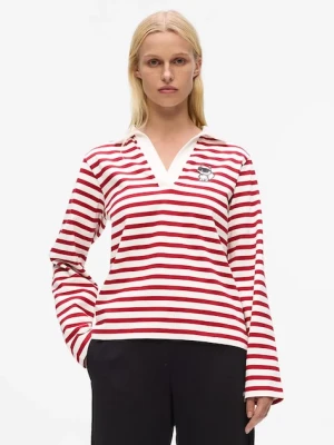 Karl Lagerfeld longsleeve bawełniany kolor czerwony A4W17081