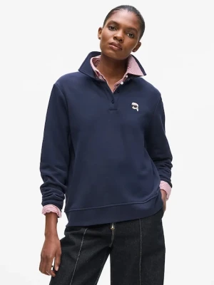 Karl Lagerfeld longsleeve bawełniany kolor granatowy A4W20073