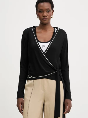 Karl Lagerfeld longsleeve damski z wiskozy