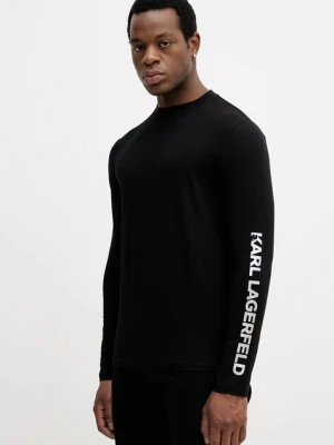 Karl Lagerfeld longsleeve kolor czarny z nadrukiem 554235.755400