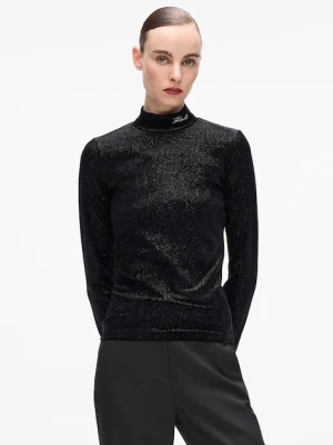 Karl Lagerfeld longsleeve kolor czarny z półgolfem A4W17047