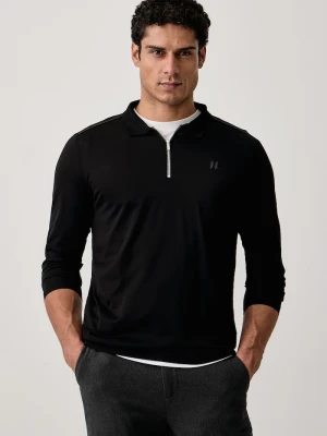 Karl Lagerfeld longsleeve męski bawełniany czarny