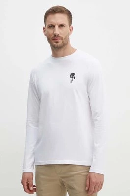 Karl Lagerfeld longsleeve męski kolor biały z aplikacją 543221.755405