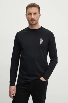 Karl Lagerfeld longsleeve męski kolor czarny z aplikacją 543221.755405