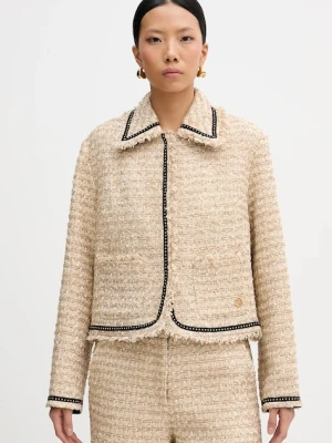 Karl Lagerfeld marynarka kolor beżowy jednorzędowa melanżowa B1W14004