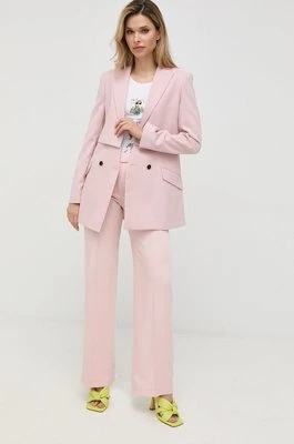 Karl Lagerfeld marynarka kolor różowy dwurzędowa gładka
