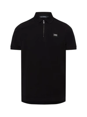 KARL LAGERFELD Męska koszulka polo Mężczyźni Bawełna czarny jednolity,