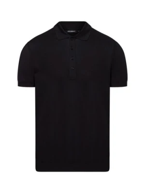 KARL LAGERFELD Męska koszulka polo Mężczyźni Bawełna czarny jednolity,