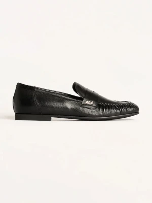 Karl Lagerfeld mokasyny skórzane ELEIA Loafer damskie kolor czarny na płaskim obcasie KL41121