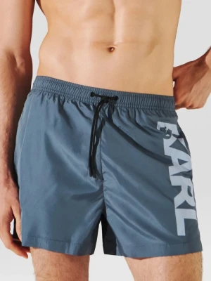 KARL LAGERFELD Niebieskie kąpielówki męskie, Rozmiar S