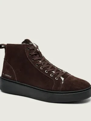 Karl Lagerfeld Ocieplane sneakersy FLINT II | shearling | zamsz