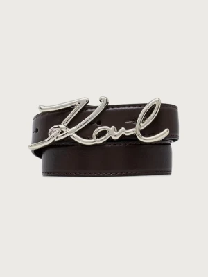 Karl Lagerfeld pasek damski skórzany K / SIGNATURE brązowy
