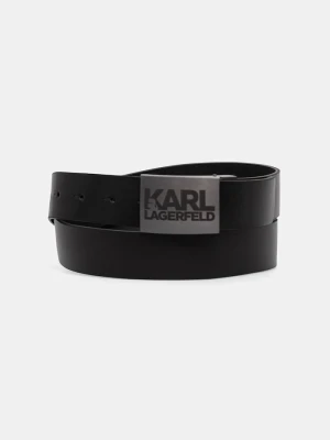 Karl Lagerfeld pasek męski skórzany czarny