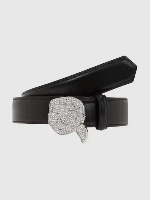 Karl Lagerfeld pasek skórzany damski kolor czarny A4W33046