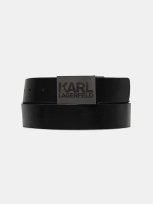 Karl Lagerfeld pasek skórzany męski kolor czarny