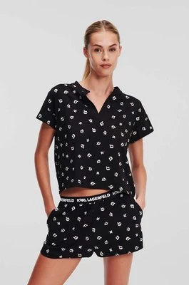 Karl Lagerfeld piżama bawełniana kolor czarny bawełniana 245W2121
