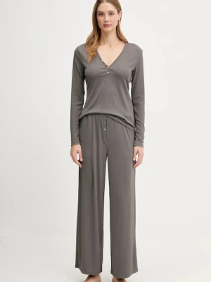 Karl Lagerfeld piżama ESSENTIAL damska kolor brązowy A3W45005