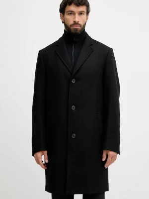 Karl Lagerfeld płaszcz z domieszką wełny kolor czarny 554750.455730