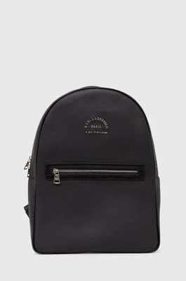 Karl Lagerfeld plecak skórzany męski kolor czarny duży gładki 542451.815908