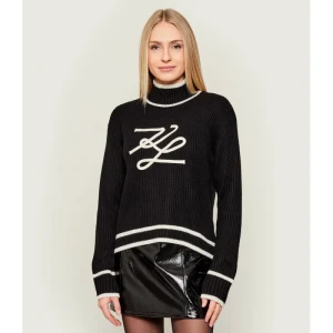 Karl Lagerfeld Półgolf Soutache Autograph | Loose fit | z dodatkiem wełny