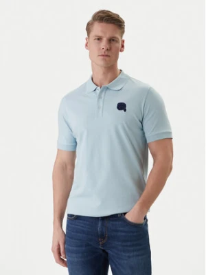 KARL LAGERFELD Polo 745015 562231 Błękitny Regular Fit