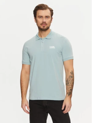 KARL LAGERFELD Polo 745088 551235 Błękitny Regular Fit