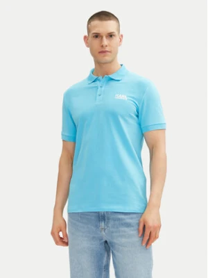 KARL LAGERFELD Polo 745088 552235 Błękitny Regular Fit