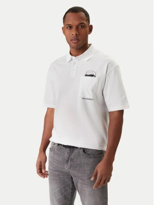 KARL LAGERFELD Polo 745127 561225 Biały Regular Fit