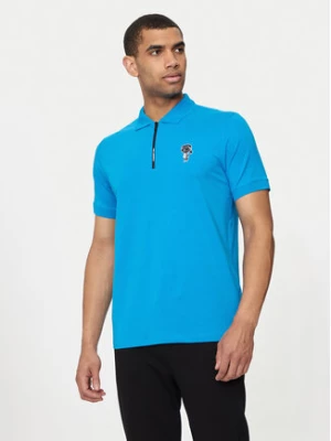 KARL LAGERFELD Polo 745400 543221 Turkusowy Regular Fit