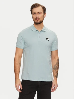 KARL LAGERFELD Polo 745710 551224 Błękitny Regular Fit