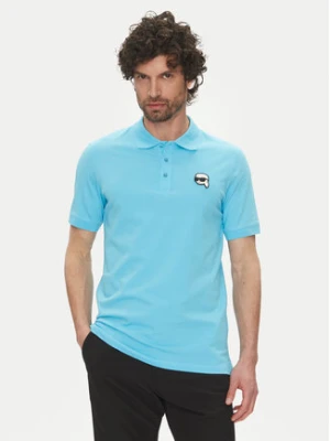 KARL LAGERFELD Polo 745710 552224 Niebieski Regular Fit