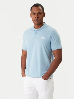 KARL LAGERFELD Polo 745780 561235 Błękitny Regular Fit
