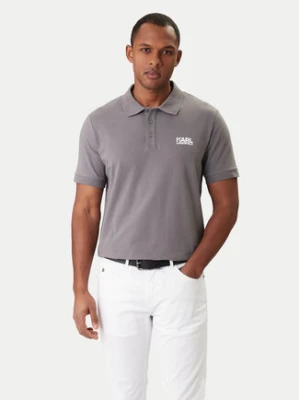KARL LAGERFELD Polo 745780 561235 Szary Regular Fit