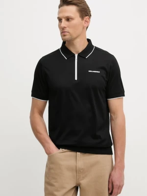Karl Lagerfeld polo bawełniane czarny
