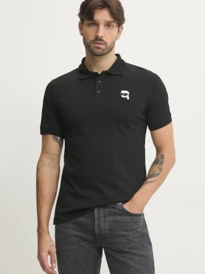 Karl Lagerfeld polo bawełniane czarny