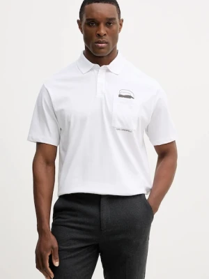 Karl Lagerfeld polo bawełniane biały