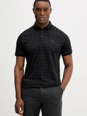 Karl Lagerfeld polo bawełniane czarny