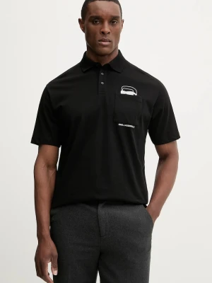 Karl Lagerfeld polo bawełniane czarny