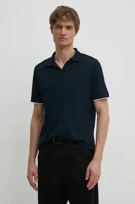 Karl Lagerfeld polo bawełniane kolor granatowy gładki 542205.745010