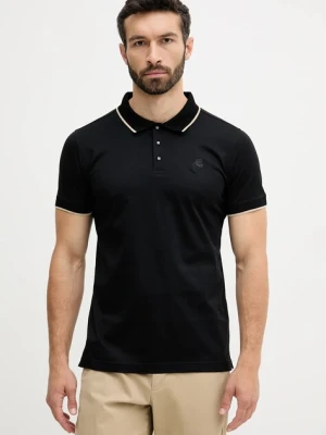 Karl Lagerfeld polo bawełniane męski kolor czarny gładki 553200.745080