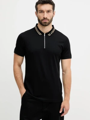 Karl Lagerfeld polo bawełniane męski kolor czarny gładki 553201.745004