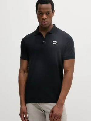 Karl Lagerfeld polo bawełniane męski kolor granatowy gładki 552224.745710