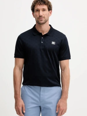 Karl Lagerfeld polo bawełniane męski kolor granatowy wzorzysty 554201.745006