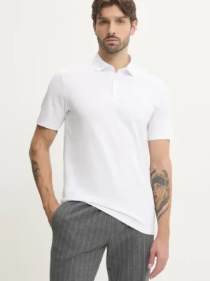 Karl Lagerfeld polo męski kolor biały gładki 500221.745750