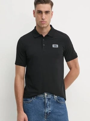 Karl Lagerfeld polo męski kolor czarny gładki 542221.745021