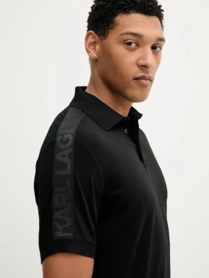 Karl Lagerfeld polo męski kolor czarny gładki 553235.745019